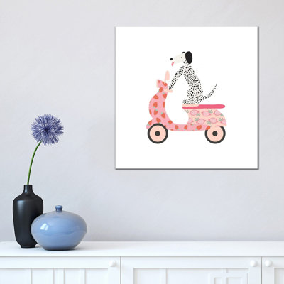 Dog Scooter by The Beau Studio - Wrapped Canvas Painting