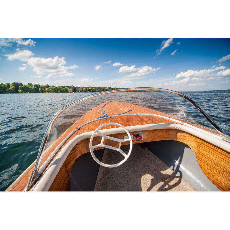 Boat On Lake - Wrapped Canvas Print, 30cm H x 46cm W x 3.8cm D