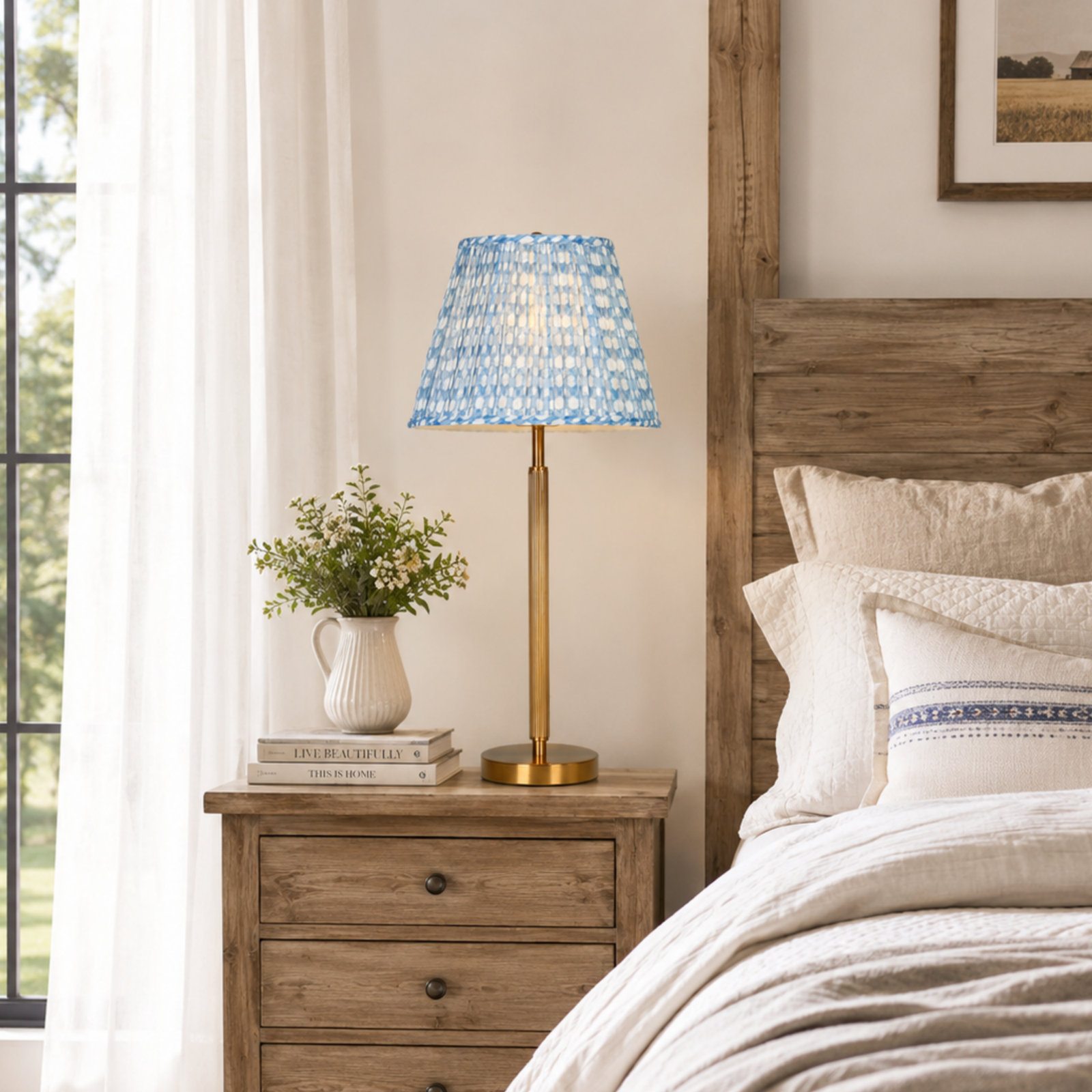 Dimmable Buffet Table Lamp, Blue