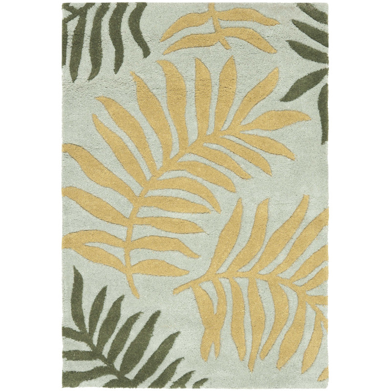 Tapis floral en laine et viscose touffeté à la main Luckey, Rectangle 3 pi 6 po x 5 pi 6 po