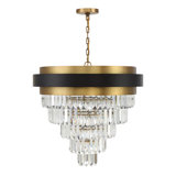 Marquise 9-Light Chandelier in Matte Black with Warm Brass Accents