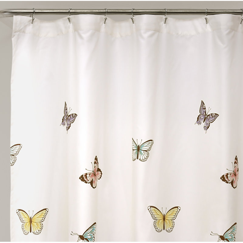 Flutter Butterfly Butterfly Single Shower Curtain, Pink