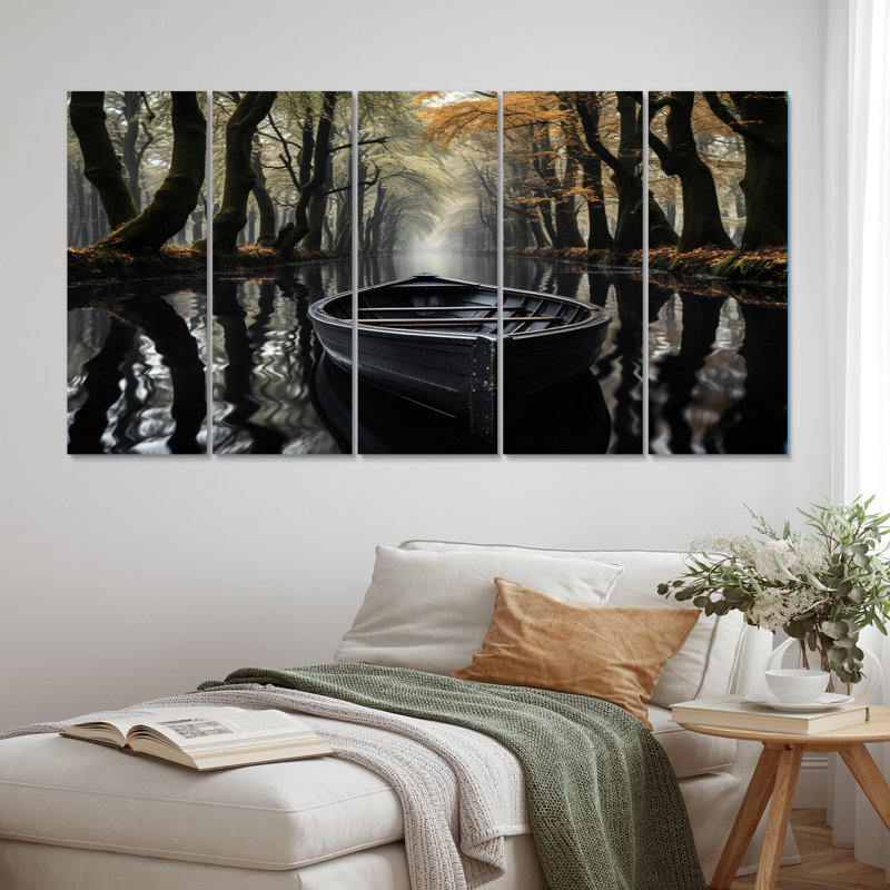 «Canal Navigating The Canal I - Canals», ensemble d'art mural en métal
