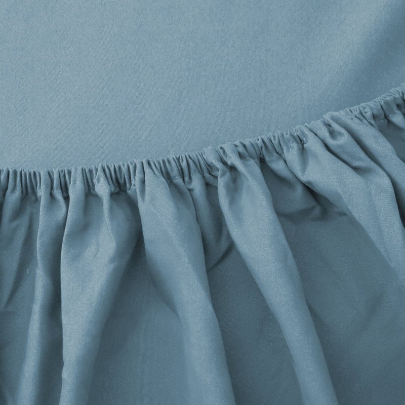 Sherlynn Cotton Blend Jersey Fitted Sheet - Ultrasoft, Perfect Fit, Breathable and Durable, Washed Blue, King (5')