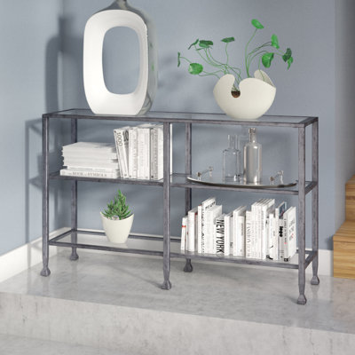 Jordyan 48.5'' Glass Top Console Table
