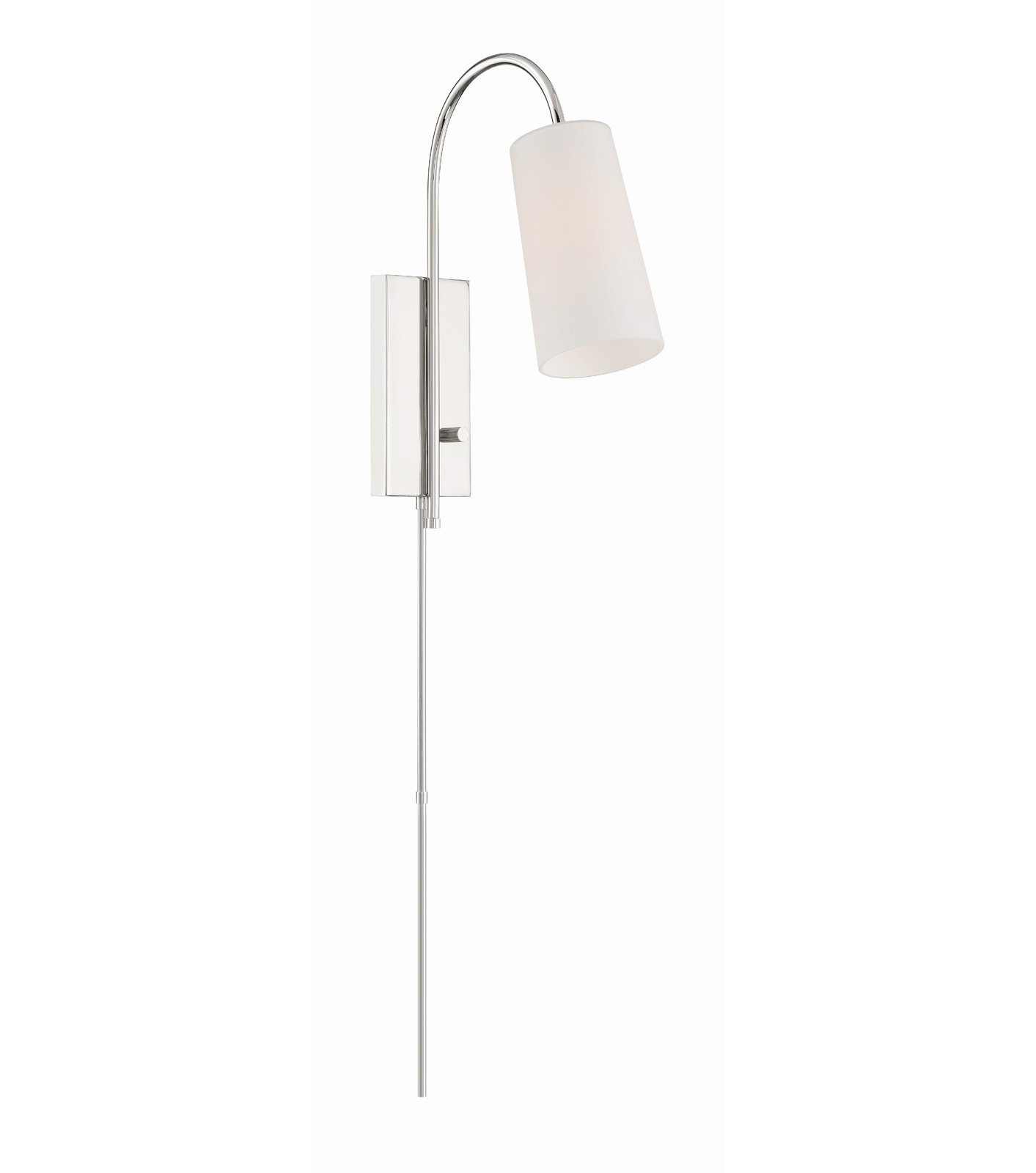 Alexa Single Light Brass Armed Sconce, Nickel
