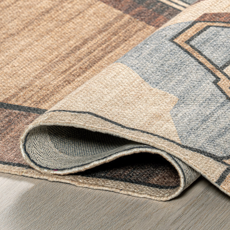 Abstract Earth Tones Tufted Wool 9' x 12' Rug