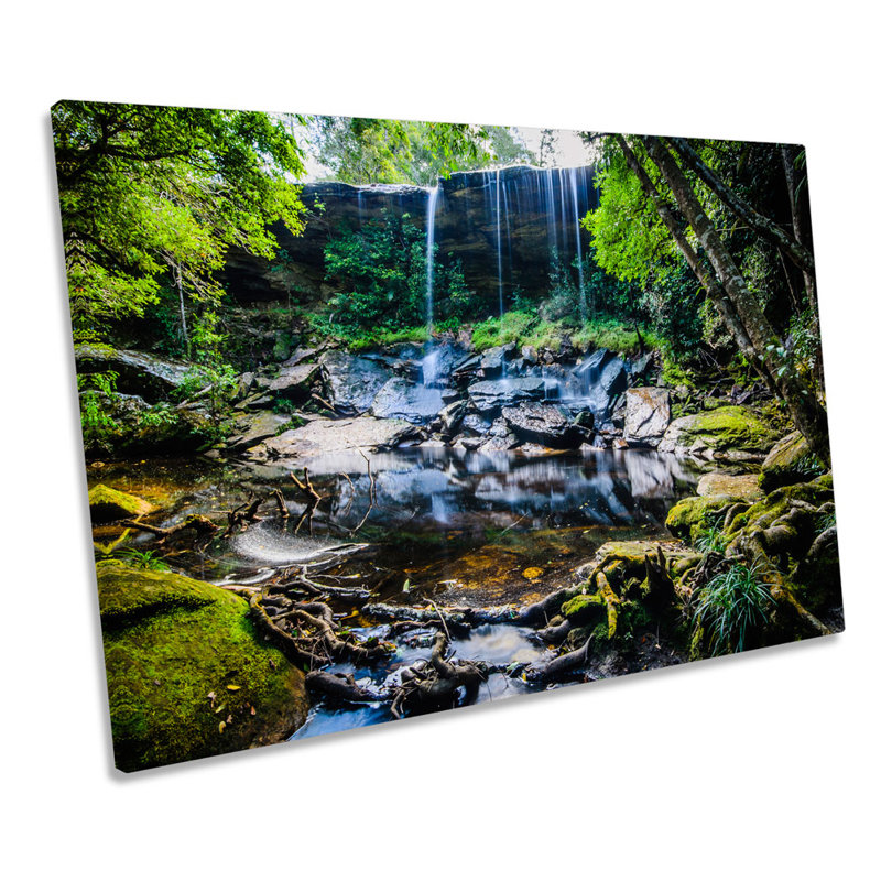 Tropical Rain Forest Waterfall - Wrapped Canvas Print, 30.5cm H x 45.7cm W x 2cm D