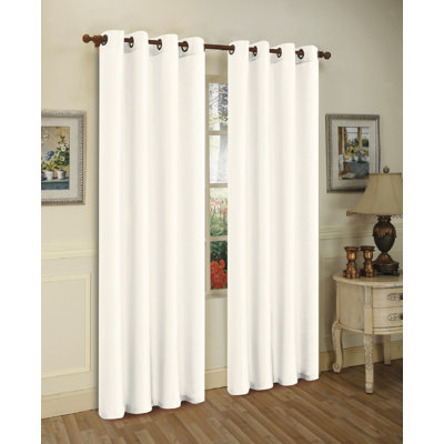 Solid Semi-Sheer Grommet Curtain Panels