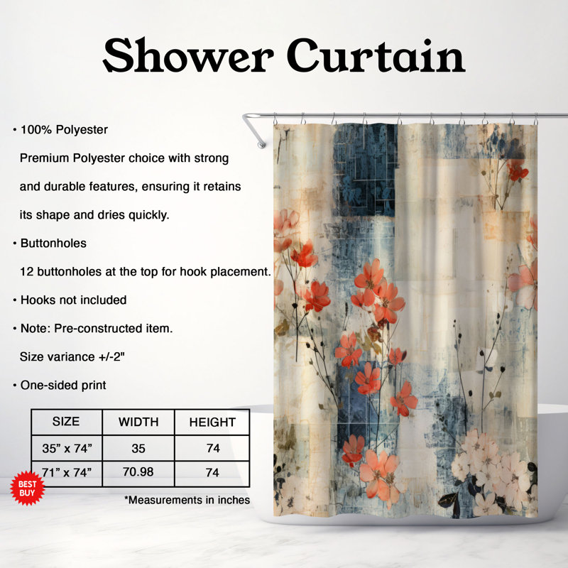 Rideau de douche Old Scrolls - Premium, H 74 po x l 71 po