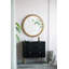 D34 "Miroir rond en bois avec cadre perlé