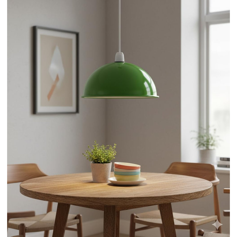 Abat-jour dôme moderne en métal 21cm pour abat-jour de plafond industriel en métal, Vert
