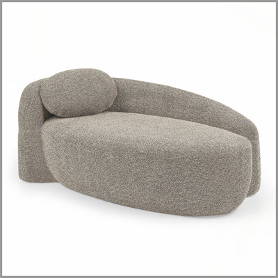 Fauteuil paresseux moderne simple ovale avec dossier intégré, accoudoirs latéraux et coussin, chaise longue compacte peu encombrante pour le salon - brun