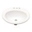 Lavabo ovale encastré en céramique blanche de 20 x 18 po en céramique - Style moderne, résistant aux taches, convient à divers emplacements.