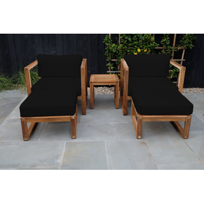 Ensemble de conversation en teck avec coussins Sunbrella