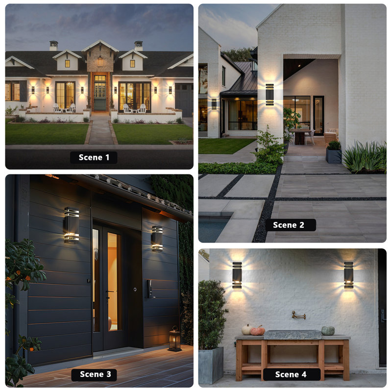 Modern Black Outdoor Lighting Fixture, IP55 Aluminum Waterproof Porch Light, Square Top And Bottom Outdoor Wall Light, Outdoor Lighting Fixture, Suitable For Home Porch, Garden, Terrace, Courtyard
