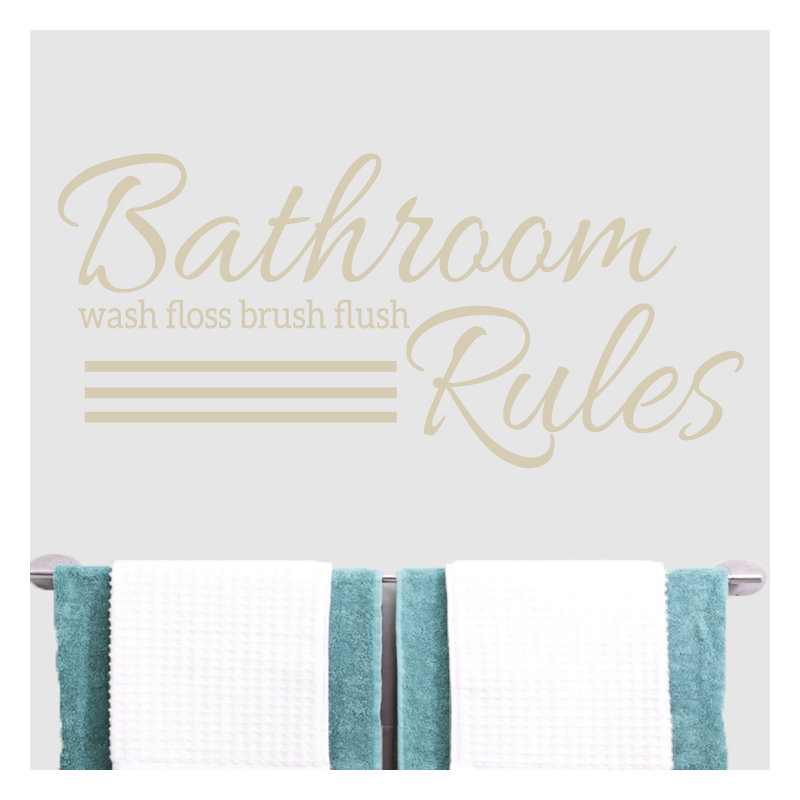 Décalcomanie murale règles de salle de bain, Beige