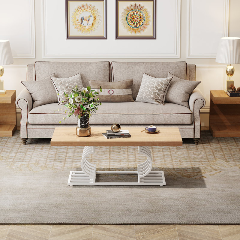 Coffee Table, Beige, White