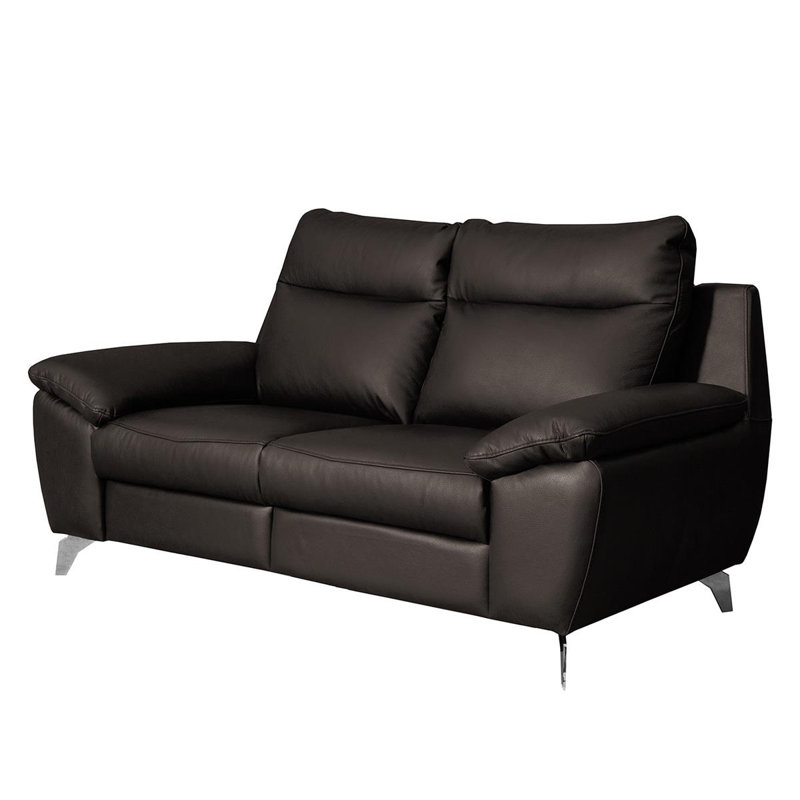 Edelweiss 2 Seater Genuine Leather Sofa, Dark Brown