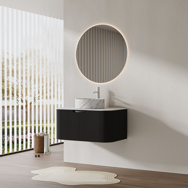 Ensemble de meuble-lavabo mural 30 po Echoe, Noir