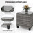 3 PCS Patio Wicker Rocking Set with Tempered Glass Table & Soft Cushions Outdoor-636095311-636095306
