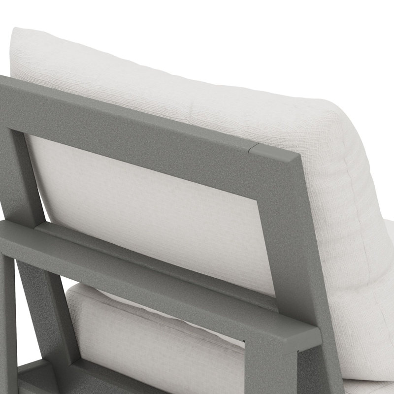  Chaise sans accoudoirs modulaire POLYWOOD® Edge, Naturel, Gris ardoise