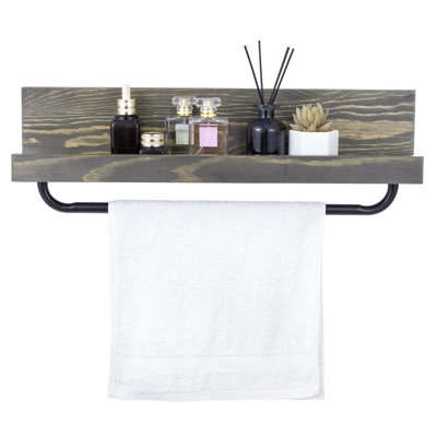 Bathroom Wall Mounted Towel Bar With Shelf