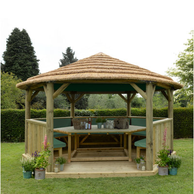 Furnished 4.9m x 4.3m Solid Wood Patio Gazebo with Installation Service