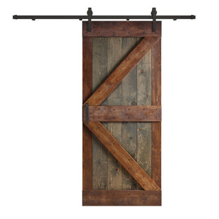 Porte de grange nouée à panneaux en bois et métal K Series