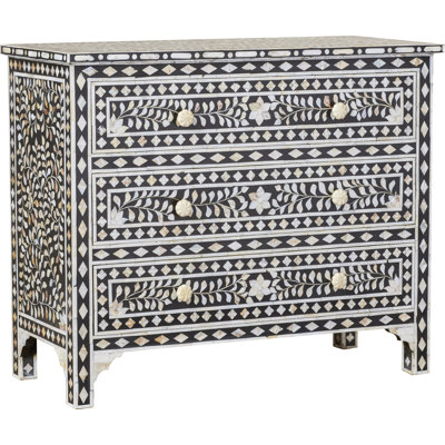 Yahna Traditional 3 Drawer Accent Chest