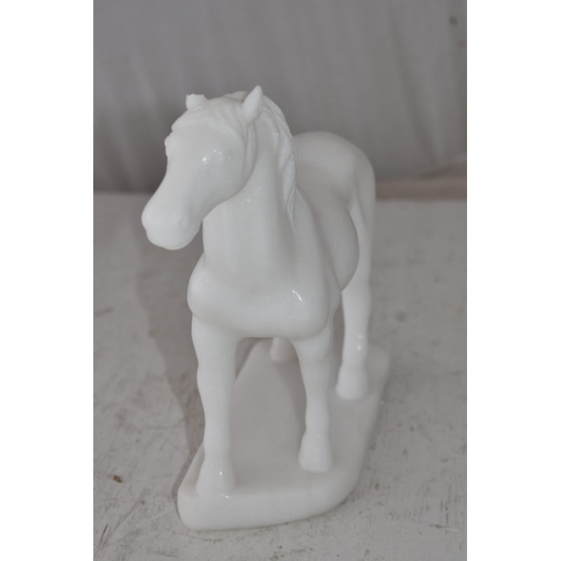 White Ceramic Standing Horse Figurine 11" x 5" x 9"