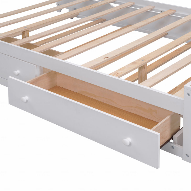 Lit double en bois avec armoire tout-en-un, tablette et prises, lit gigogne simple