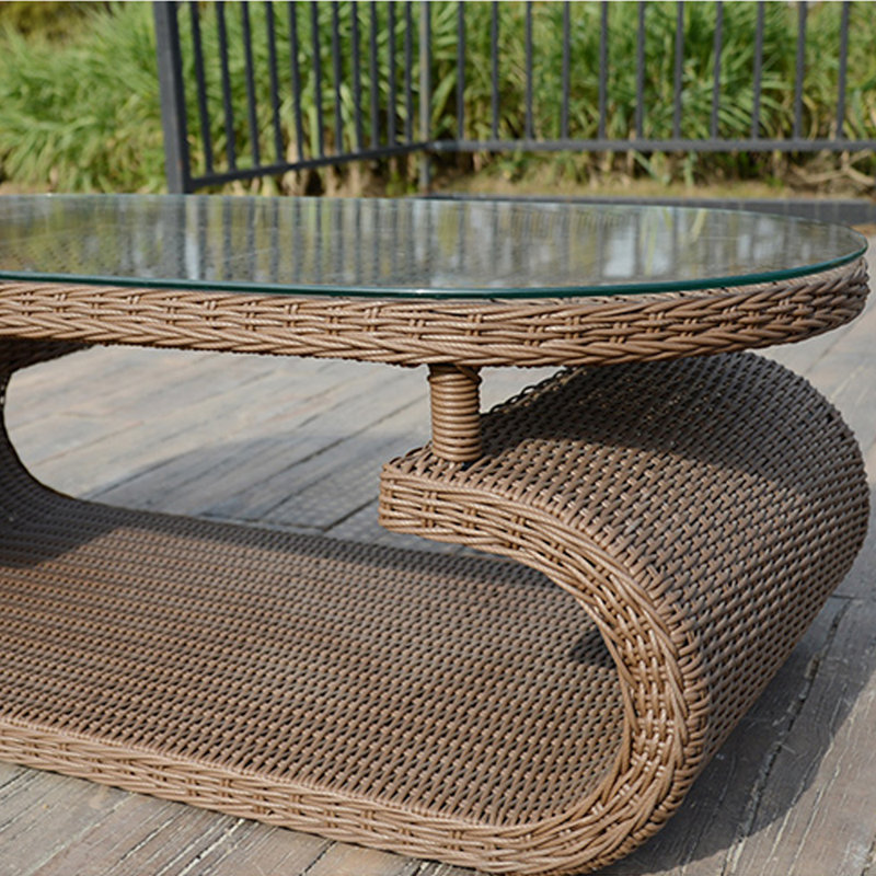 Table d'appoint d'extérieur ovale 47,24 po x l 25,19 po Shealy