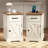 Farmhouse End Table With Built-In Outlets & Adjustable Shelves-768861409