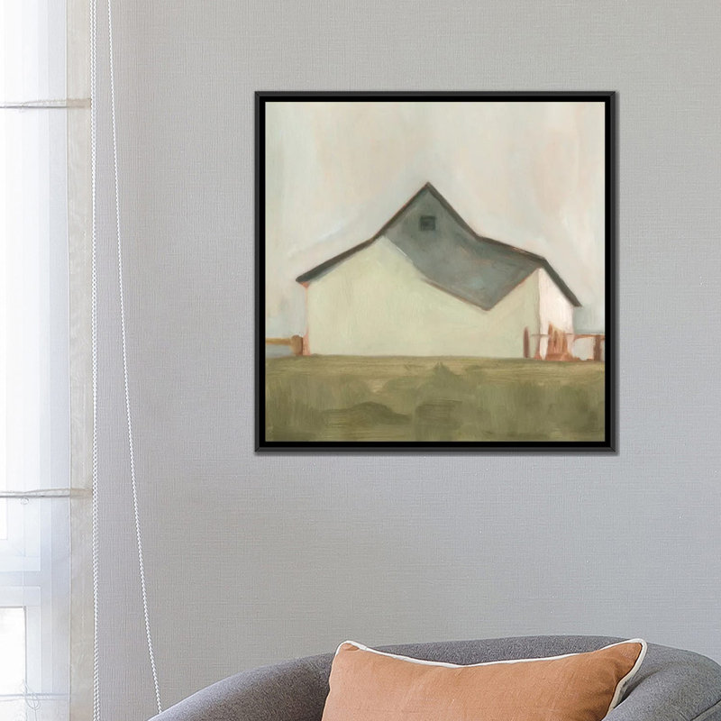 « serene grange v », reproduction sur toile, H 18 po x l 18 po x P 1,5 po, Toile avec cadre noir, Pas de tapis