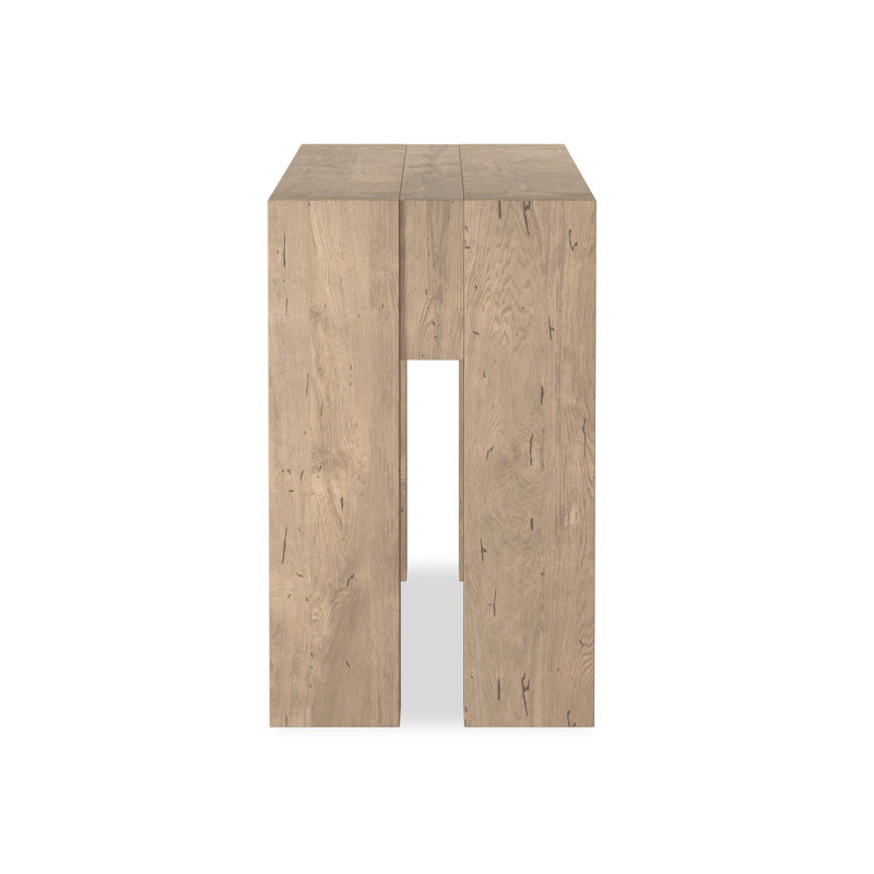 Abaso Console Table, 33" H x 72" W x 20.25" D, Whitewash Rustic Wormwood Oak