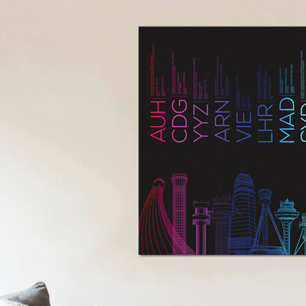 « toure i », impression sur toile, H 18 po x l 26 po x P 1,5 po, Toile tendue, Pas de tapis