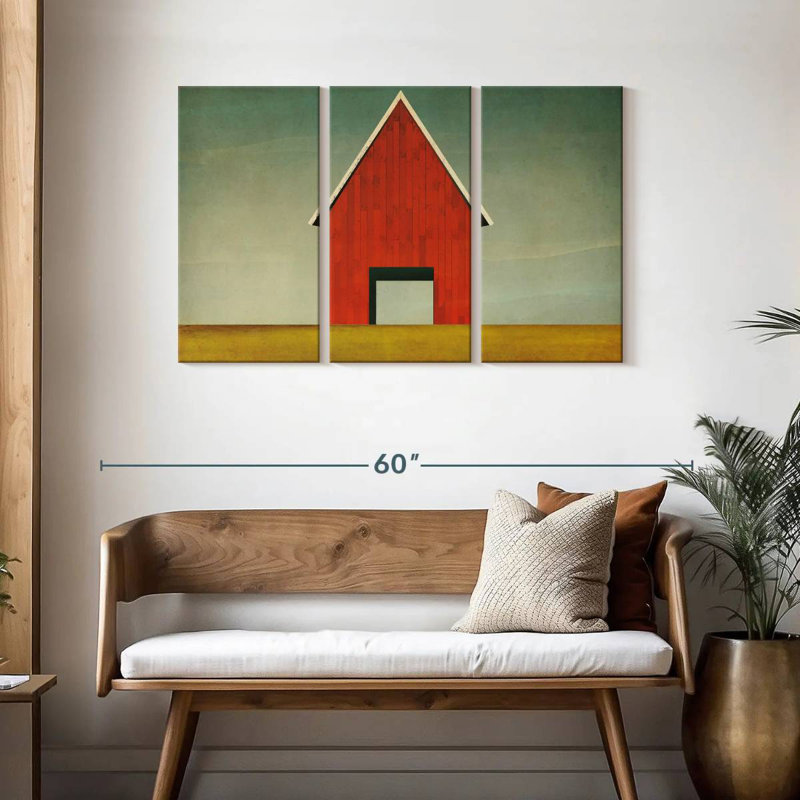 Lilie Rustic Red Barn Summer, 28" H x 45" W