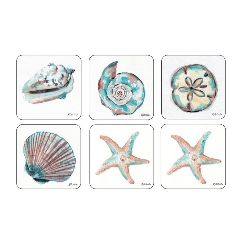 Sous-verres Pimpernel Coastal Shore S / 6 4 po x 4 po