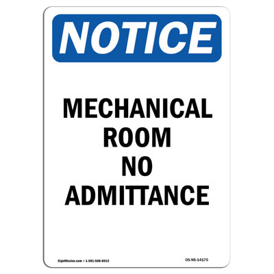 Mechanical Room No Admittance Sign