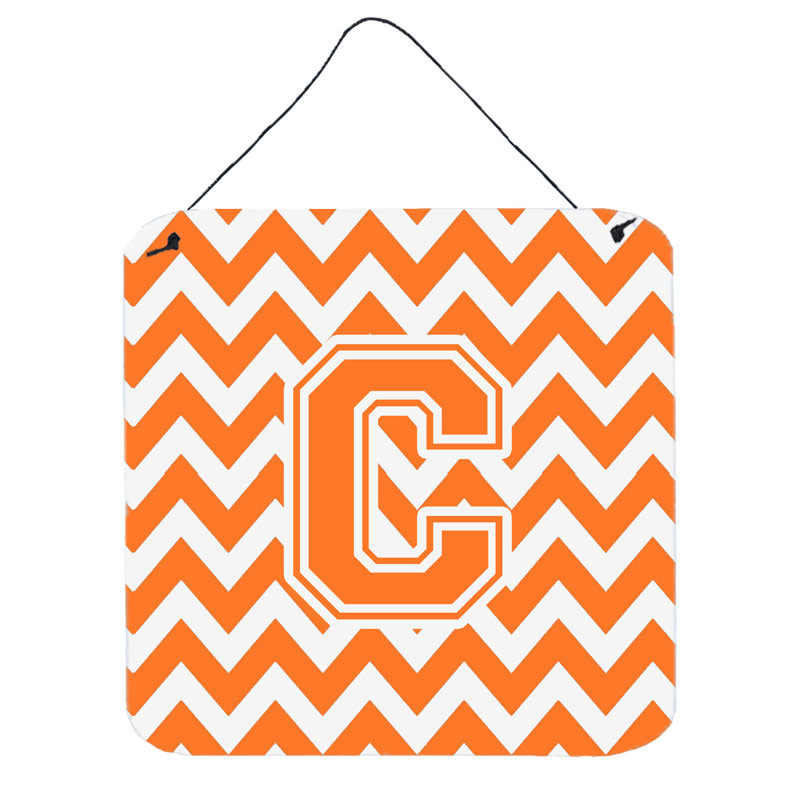 Décoration murale chevron, Orange / blanc, C