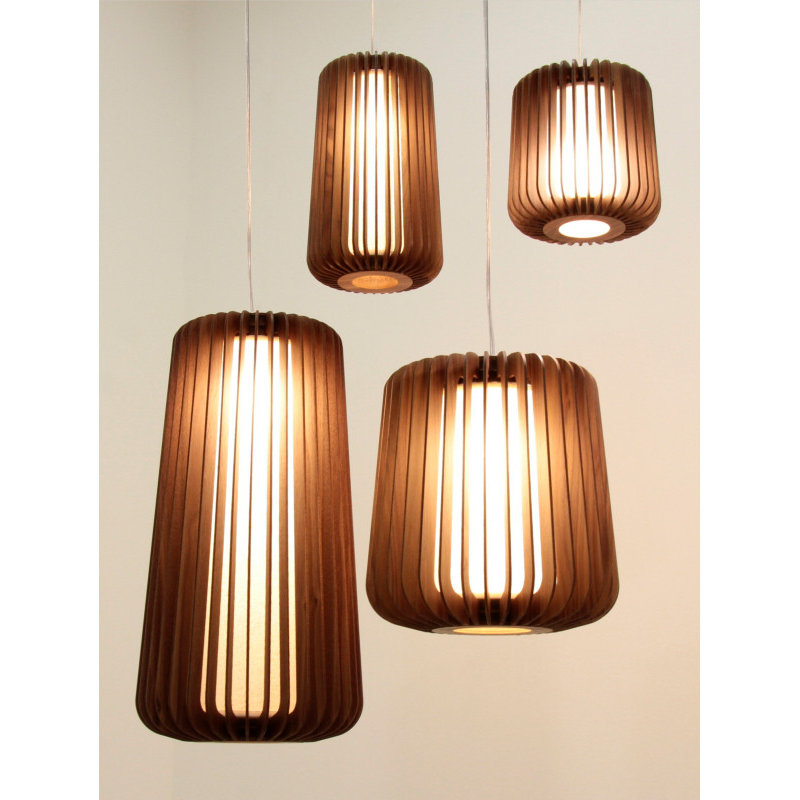 Stecche Di Legno 1 - Light Pendant, Teak, 12.68" H x 7.8" W x 7.8" D