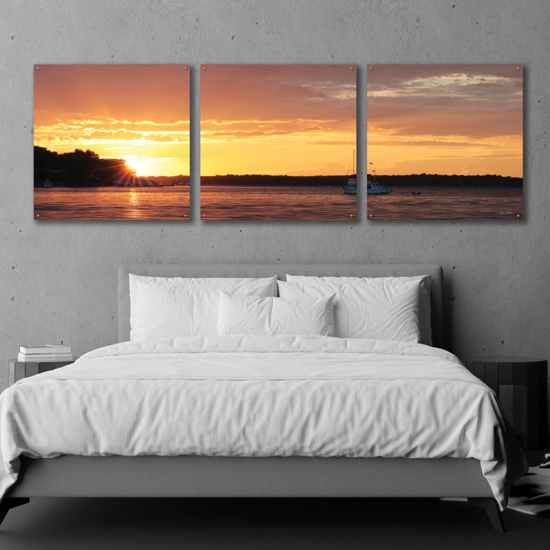 «Drifting» par Lori Deiter, art mural en verre acrylique, ensemble de 3 pièces, H 36 po x l 108 po