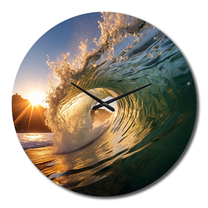 Horloge murale Sunshine Through The Breaking Waves I, Grand
