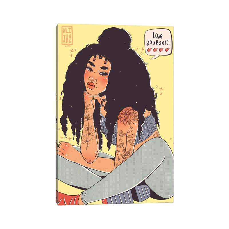 Love Yourself - Wrapped Canvas Painting, 20.32 cm H x 30.48 cm W