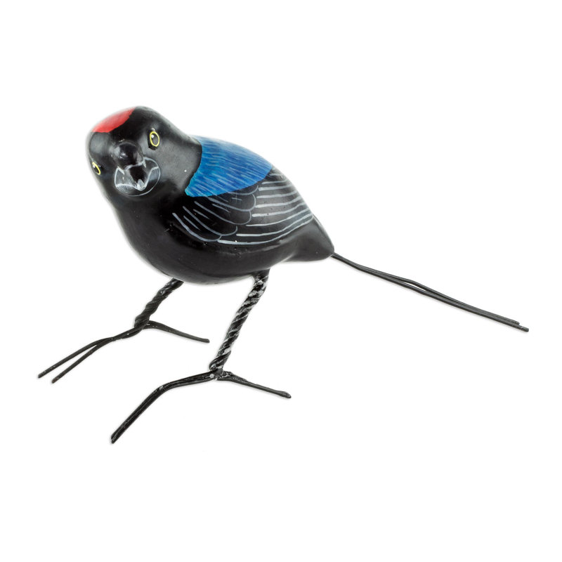  Handmade Long-Tailed Manakin Ceramic Sculpture