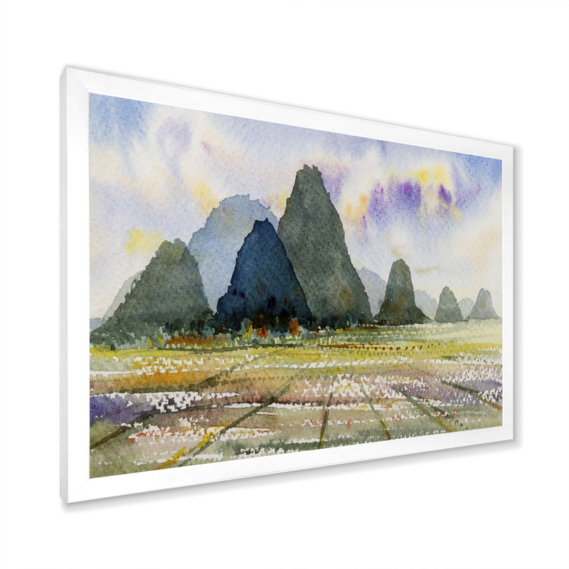 «Riverside Life In Asian Country II», reproduction encadrée sur toile, H 24 po x l 36 po x P 1 po, Cadre photo blanc