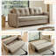 Canapé-lit convertible 84,25 po Beige Tech