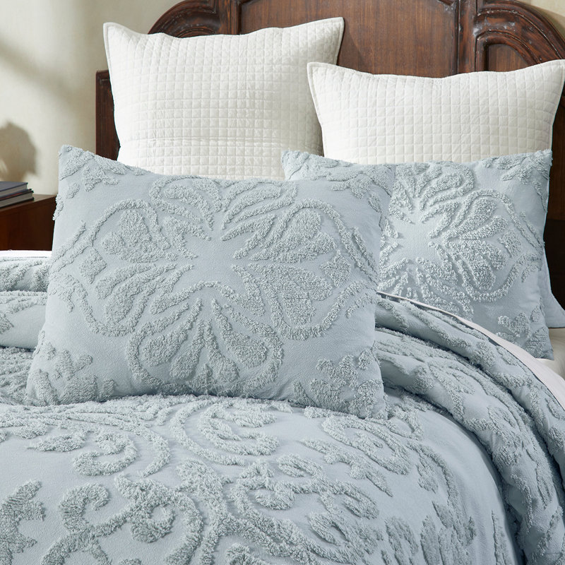 Cotton Floral Sham Set, Blue