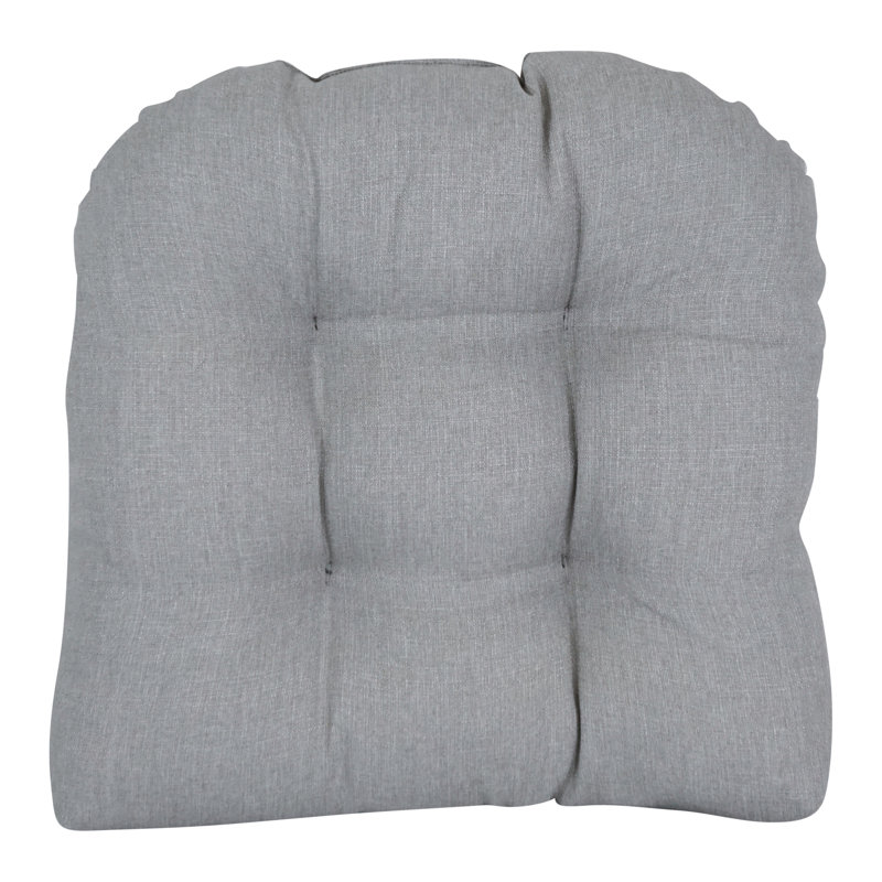 19-Inch Rounded Back Woven Olefin Outdoor Chair Cushion, Gray